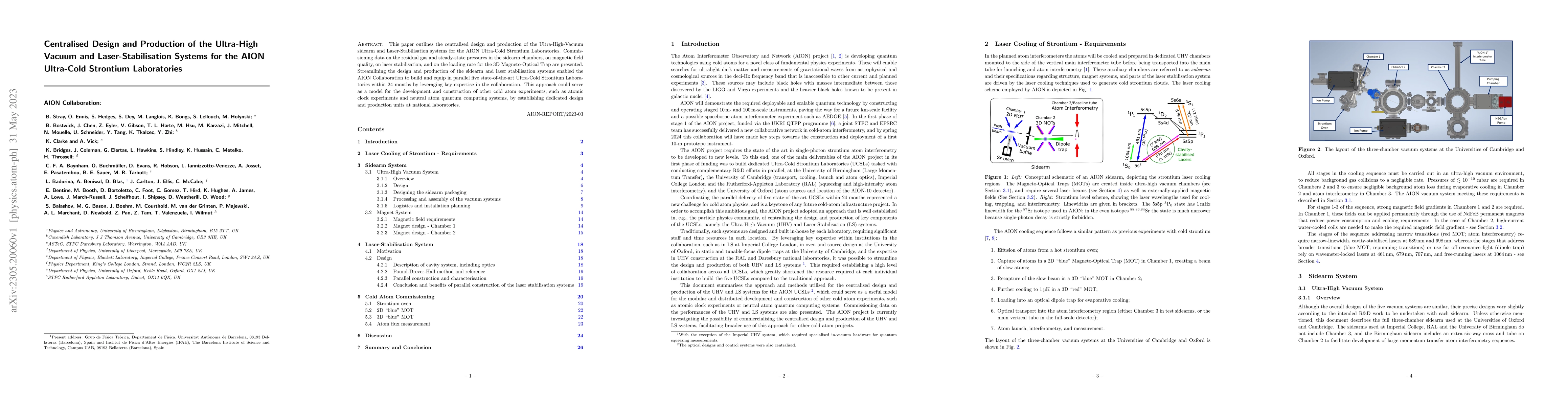 Thumbnail for Centralised Design and Production of the Ultra-High Vacuum and
  Laser-Stabilisation Systems for the AION Ultra-Cold Strontium Laboratories