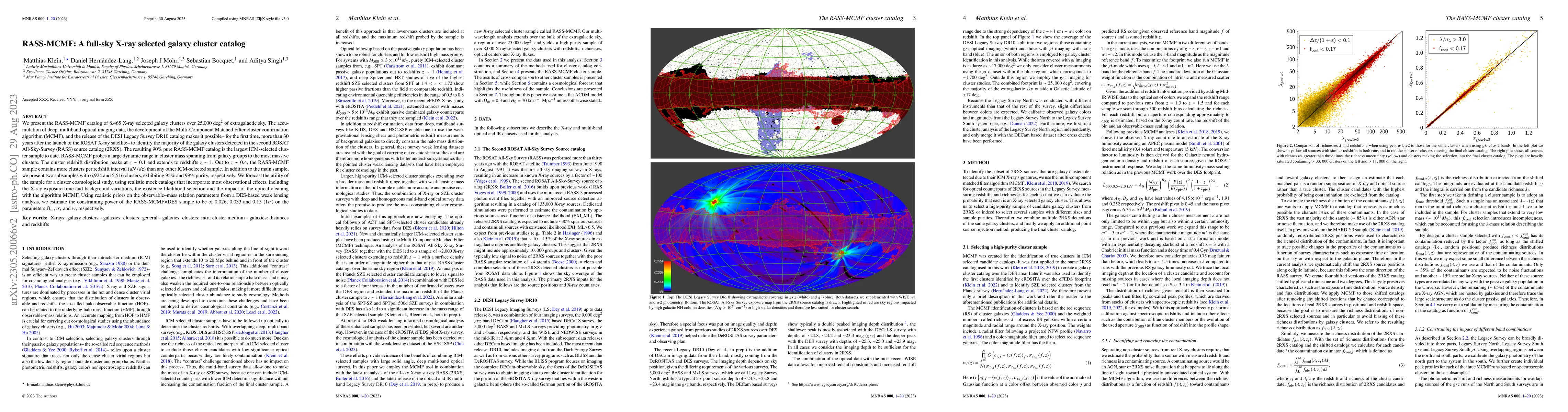 Thumbnail for RASS-MCMF: A full-sky X-ray selected galaxy cluster catalog