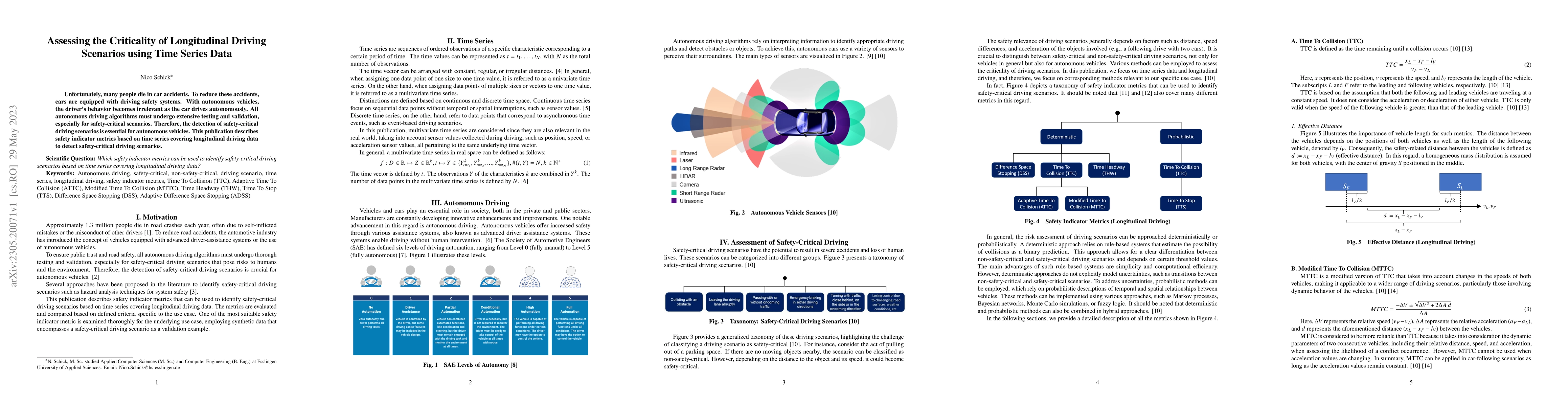 Thumbnail for Assessing the Criticality of Longitudinal Driving Scenarios using Time
  Series Data
