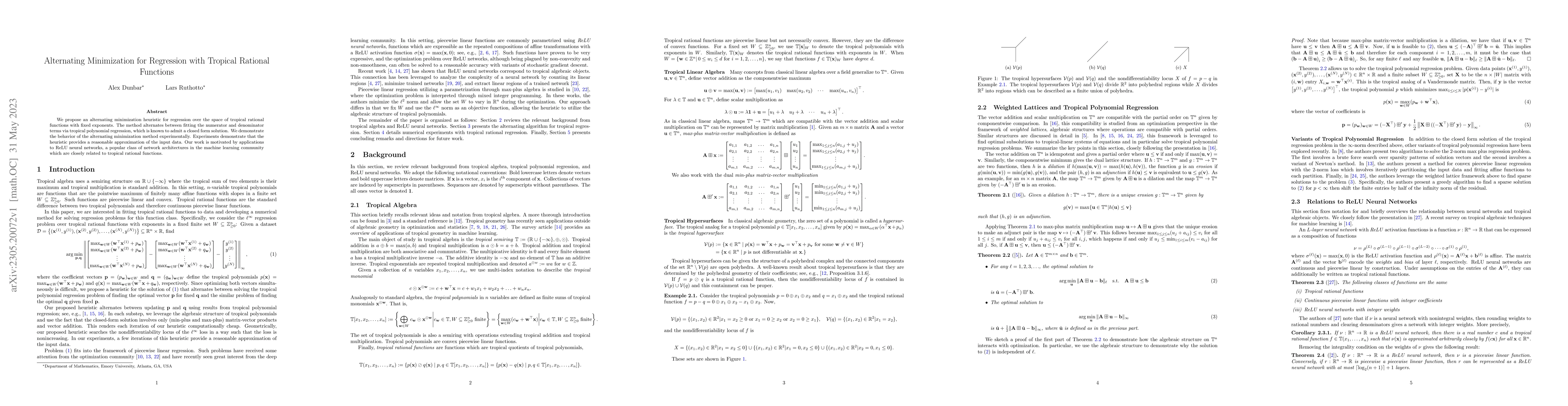 Thumbnail for Alternating Minimization for Regression with Tropical Rational Functions