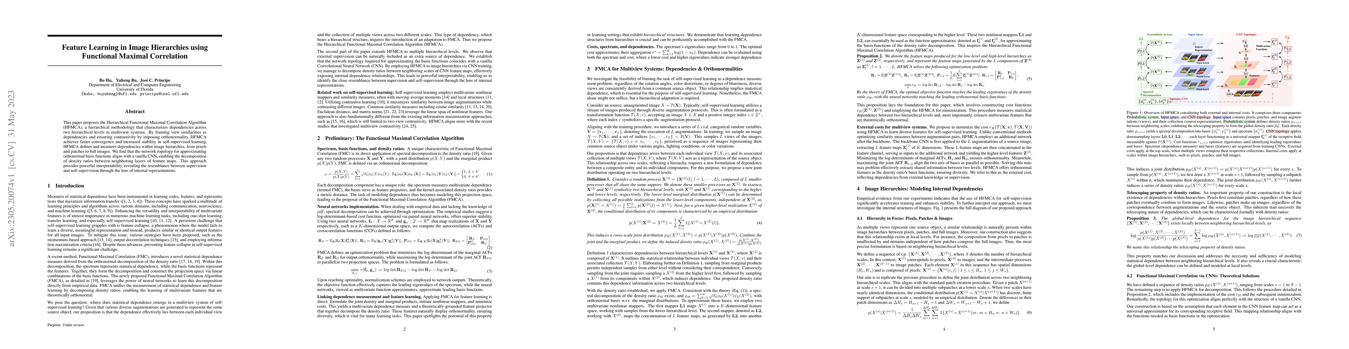 Thumbnail for Feature Learning in Image Hierarchies using Functional Maximal
  Correlation