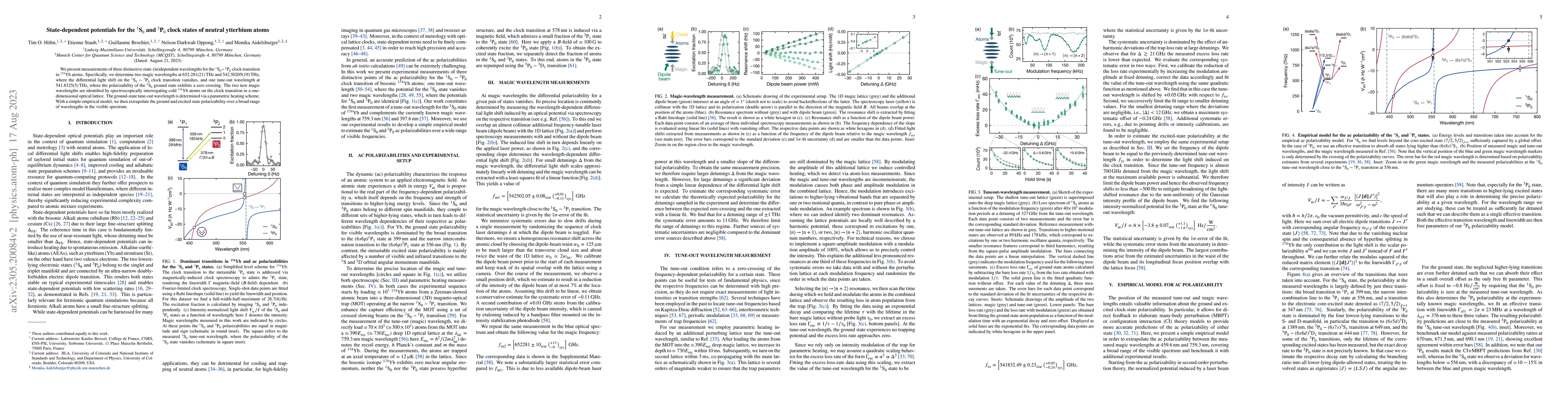 Thumbnail for State-dependent potentials for the $^1\text{S}_{0}$ and $^3\text{P}_{0}$
  clock states of neutral ytterbium atoms