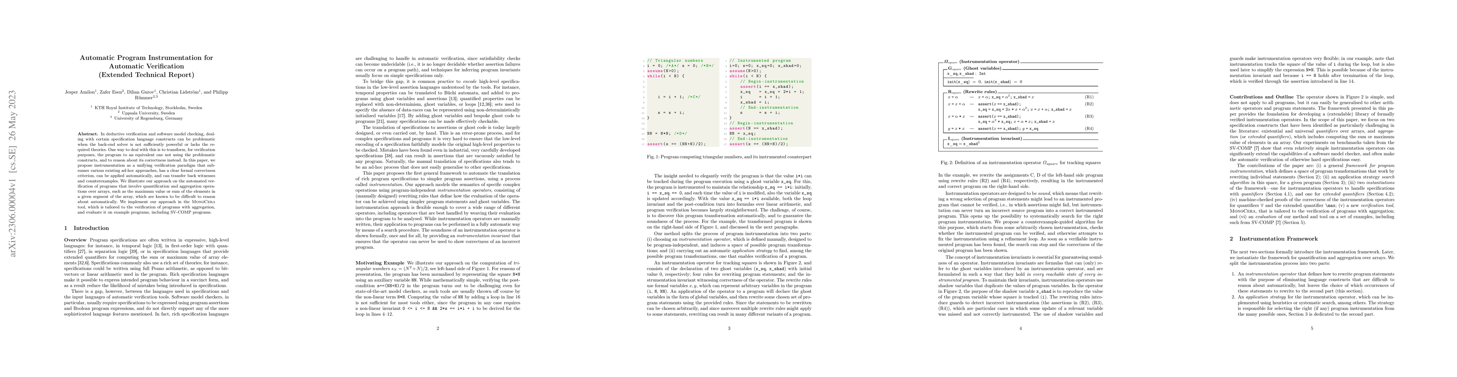Thumbnail for Automatic Program Instrumentation for Automatic Verification (Extended
  Technical Report)