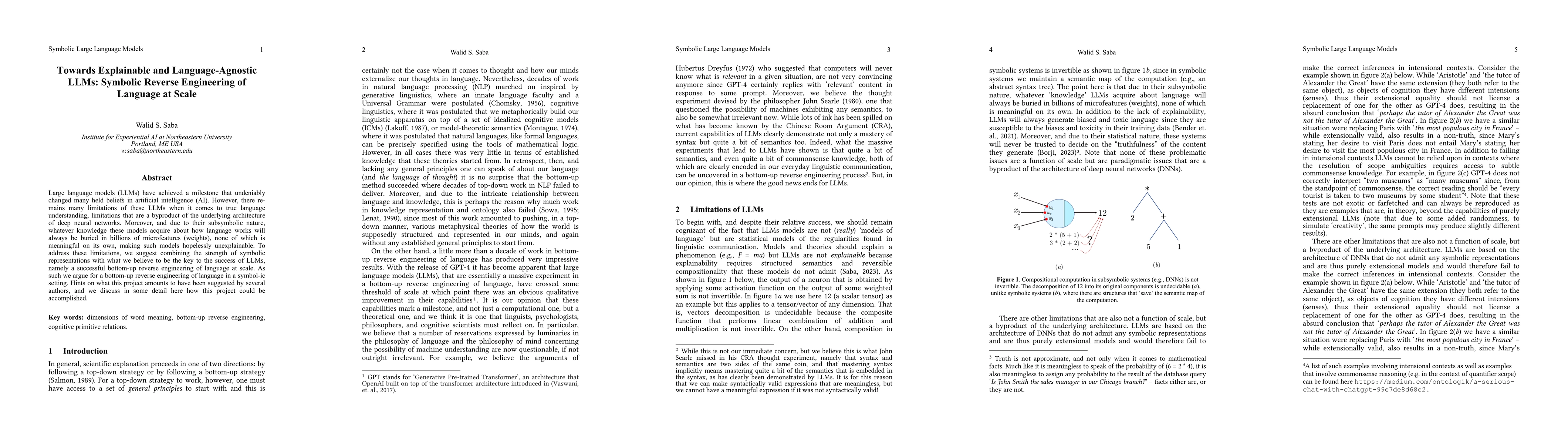 Thumbnail for Towards Explainable and Language-Agnostic LLMs: Symbolic Reverse
  Engineering of Language at Scale