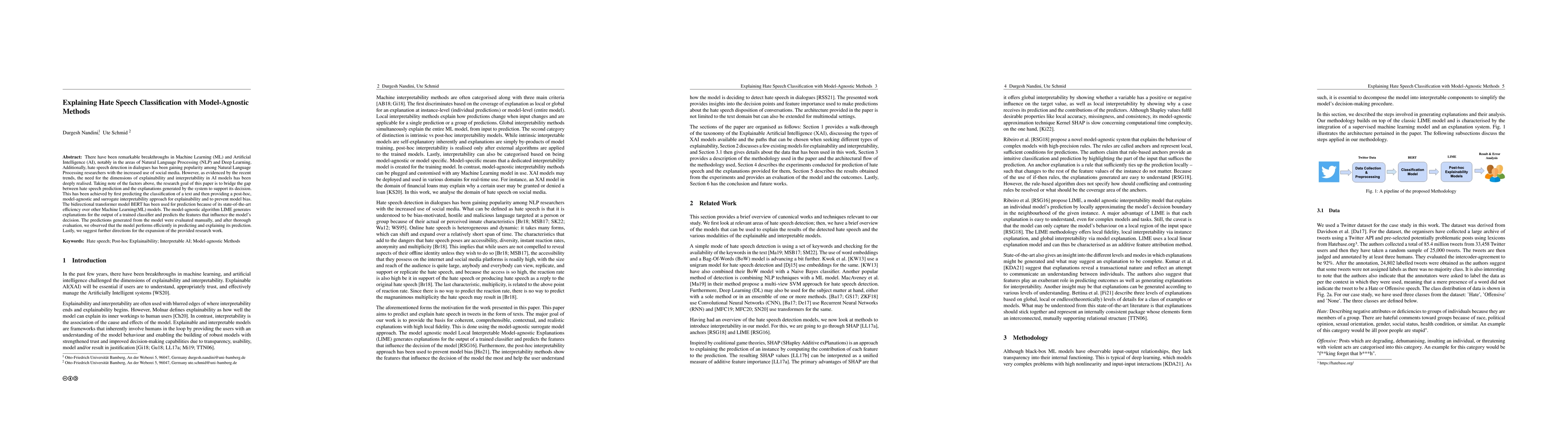 Thumbnail for Explaining Hate Speech Classification with Model Agnostic Methods