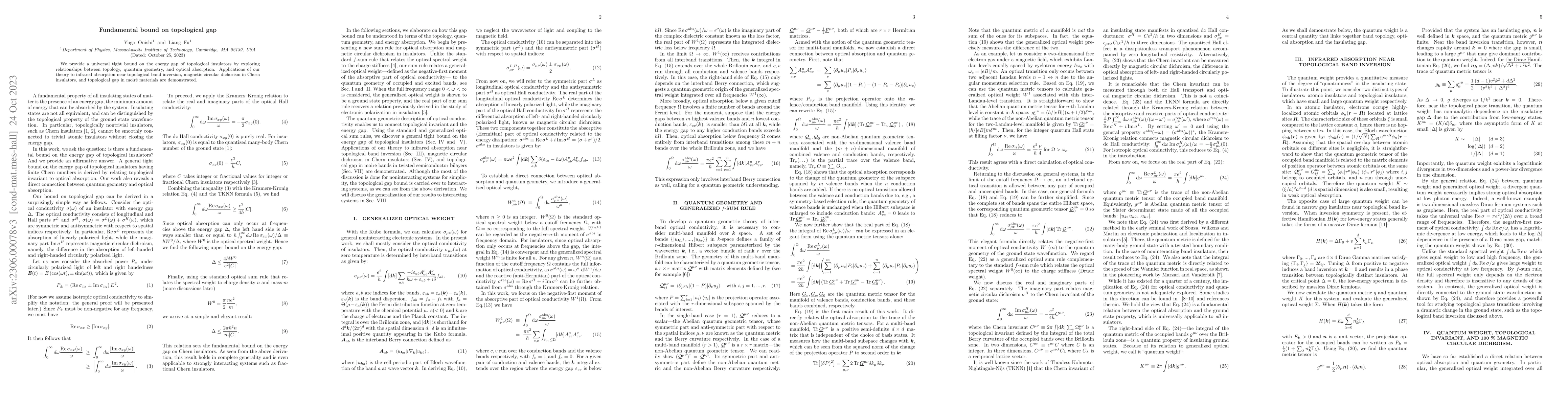 Thumbnail for Fundamental bound on topological gap