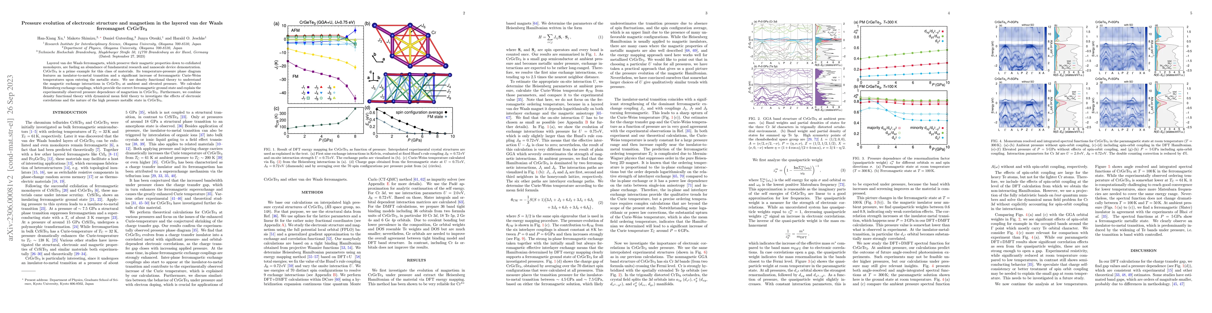 Thumbnail for Pressure evolution of electronic structure and magnetism in the layered
  van der Waals ferromagnet CrGeTe$_3$