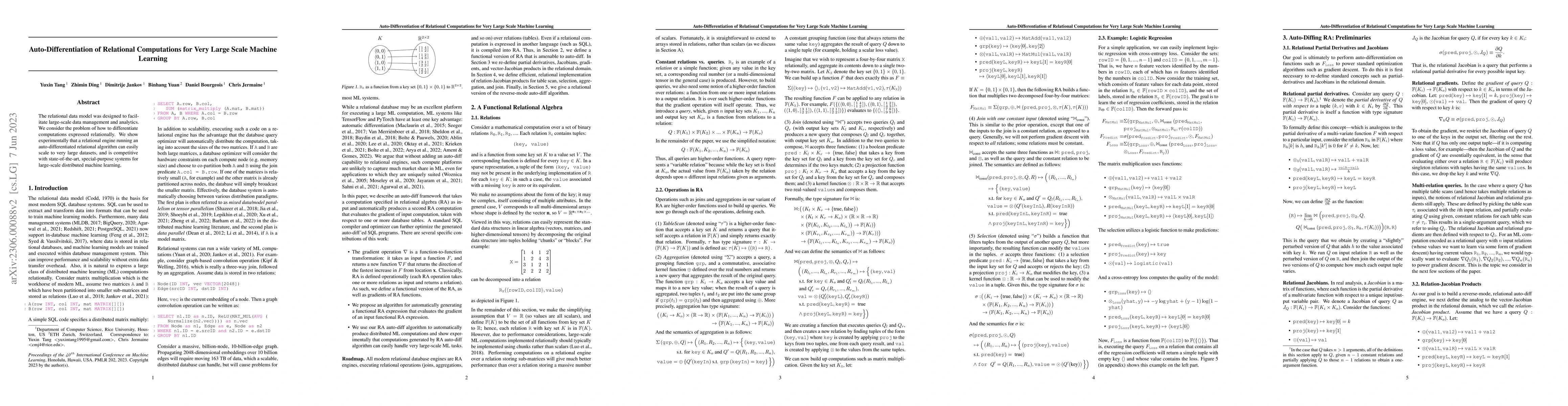Thumbnail for Auto-Differentiation of Relational Computations for Very Large Scale
  Machine Learning