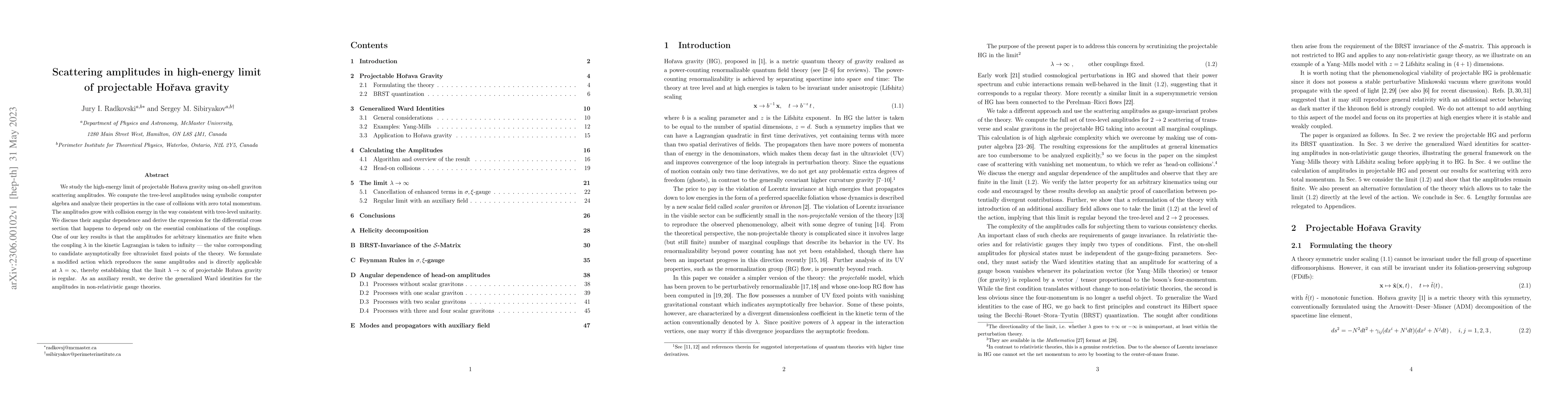 Thumbnail for Scattering amplitudes in high-energy limit of projectable Horava gravity