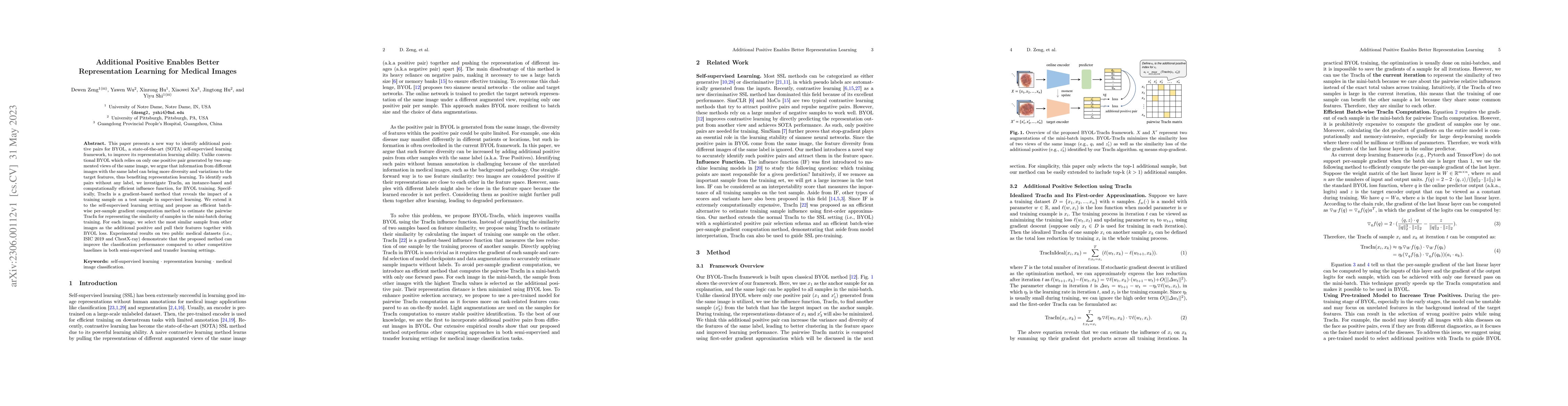 Thumbnail for Additional Positive Enables Better Representation Learning for Medical
  Images