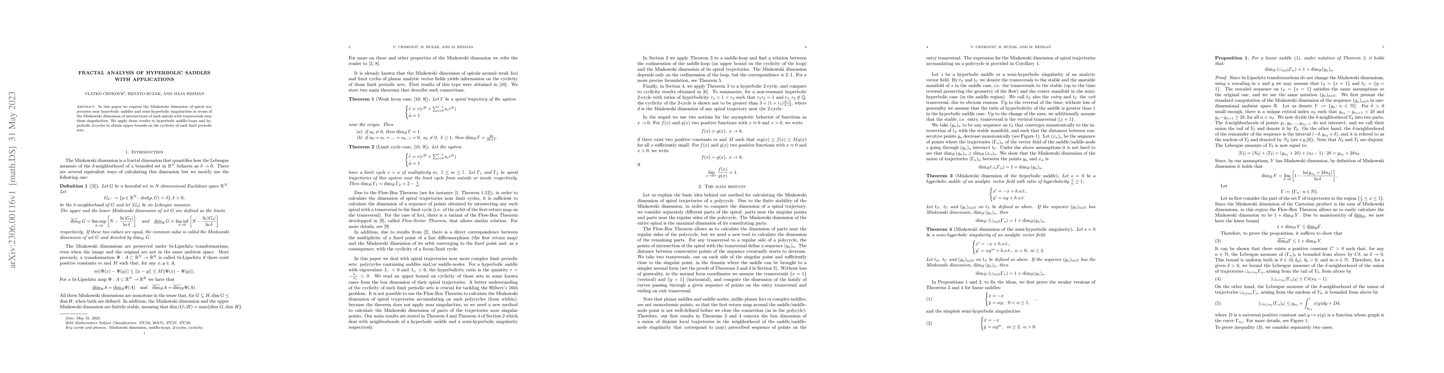 Thumbnail for Fractal analysis of hyperbolic saddles with applications
