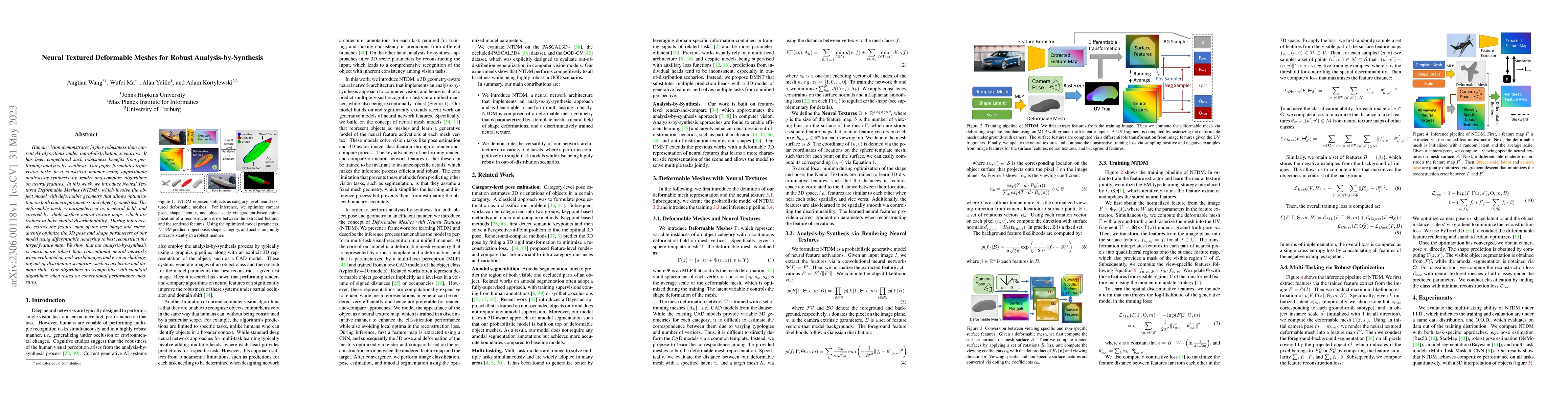 Thumbnail for Neural Textured Deformable Meshes for Robust Analysis-by-Synthesis