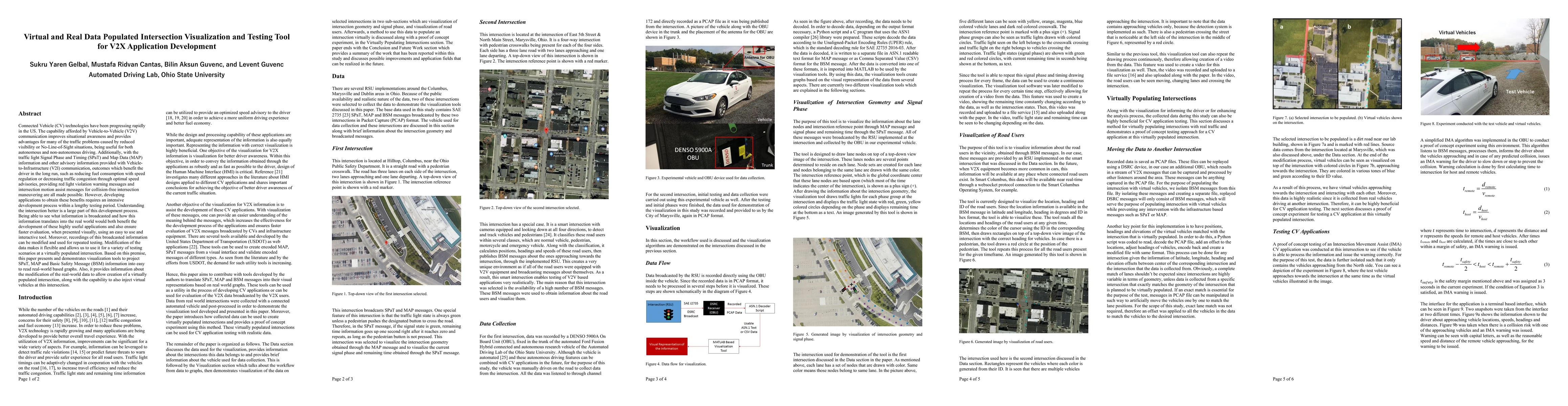 Thumbnail for Virtual and Real Data Populated Intersection Visualization and Testing
  Tool for V2X Application Development