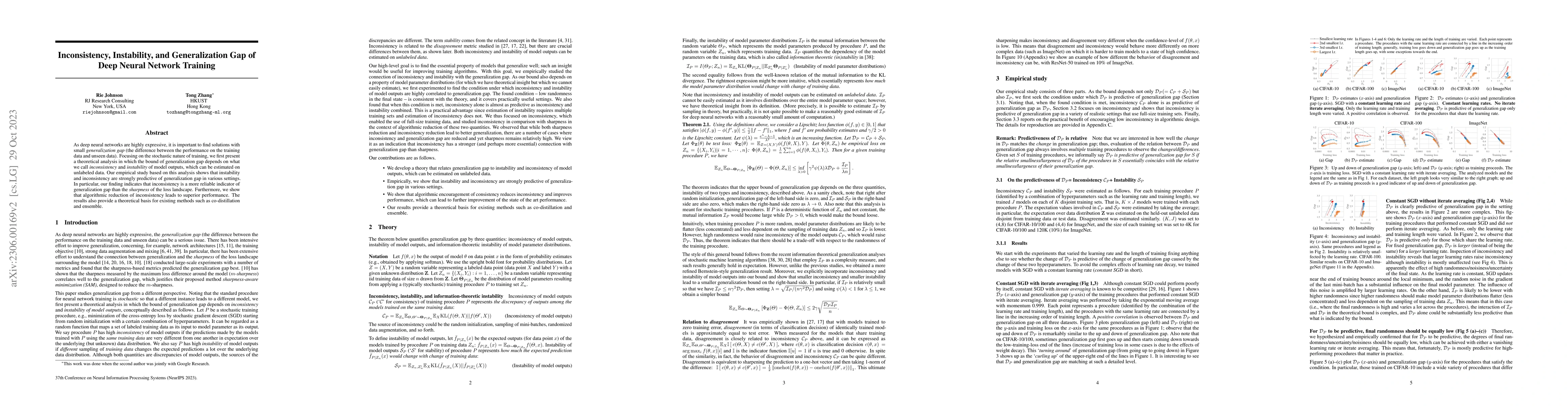 Thumbnail for Inconsistency, Instability, and Generalization Gap of Deep Neural
  Network Training