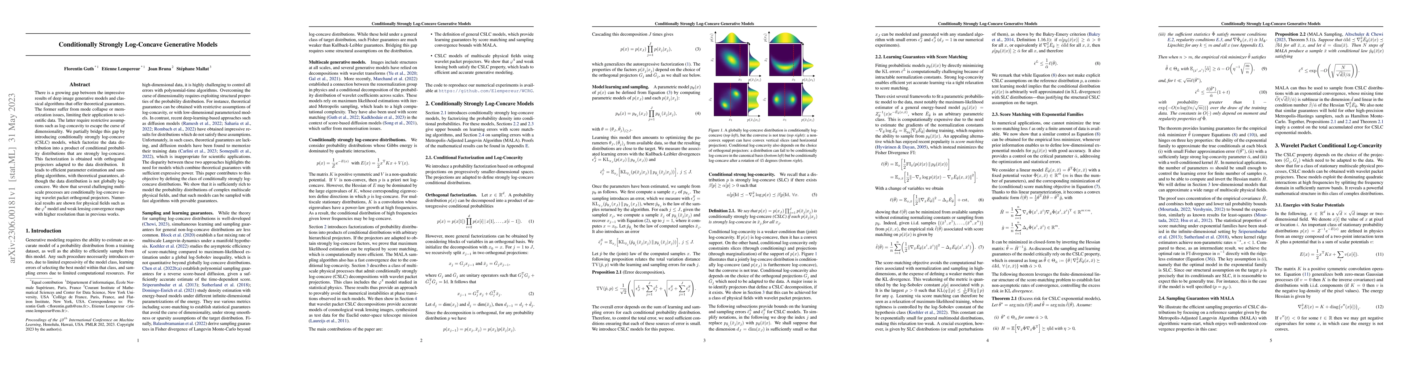 Thumbnail for Conditionally Strongly Log-Concave Generative Models