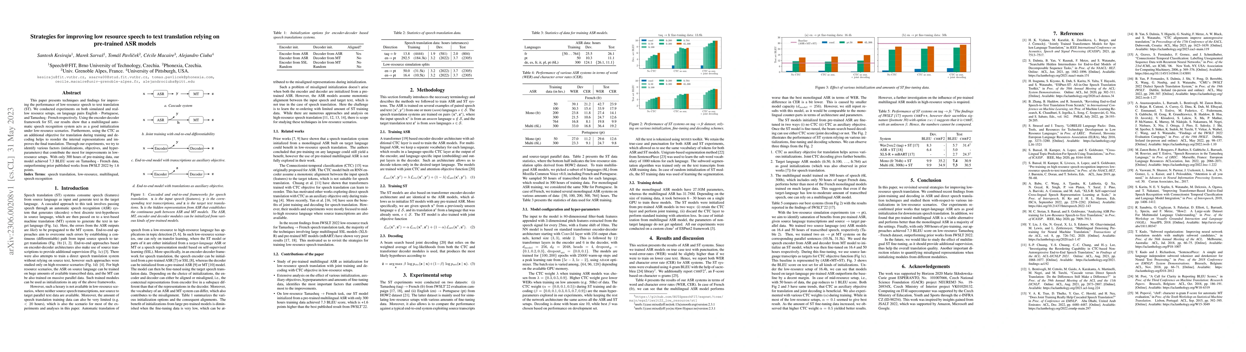 Thumbnail for Strategies for improving low resource speech to text translation relying
  on pre-trained ASR models