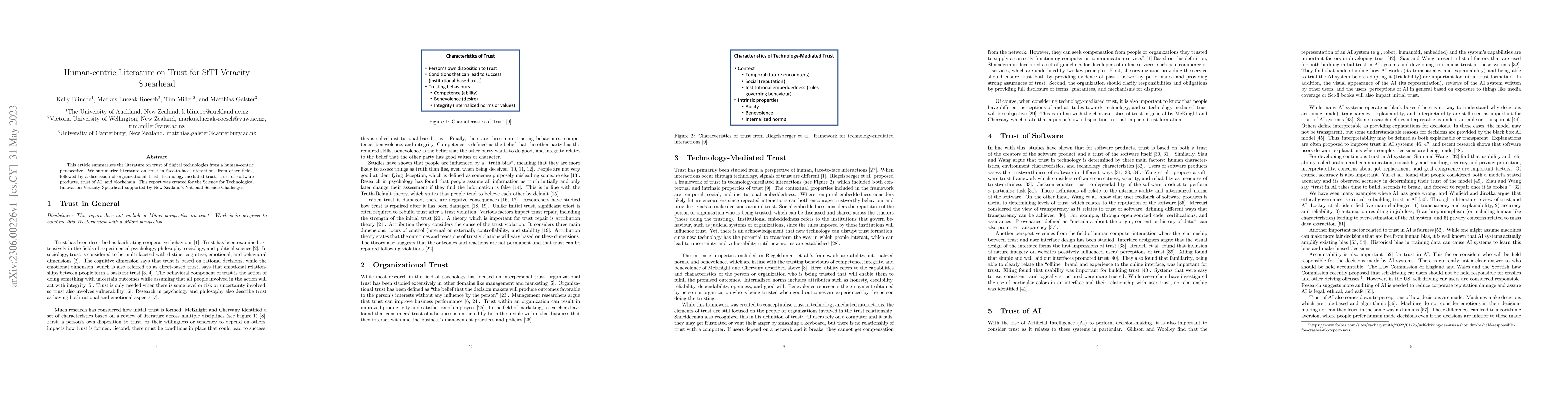 Thumbnail for Human-centric Literature on Trust for SfTI Veracity Spearhead