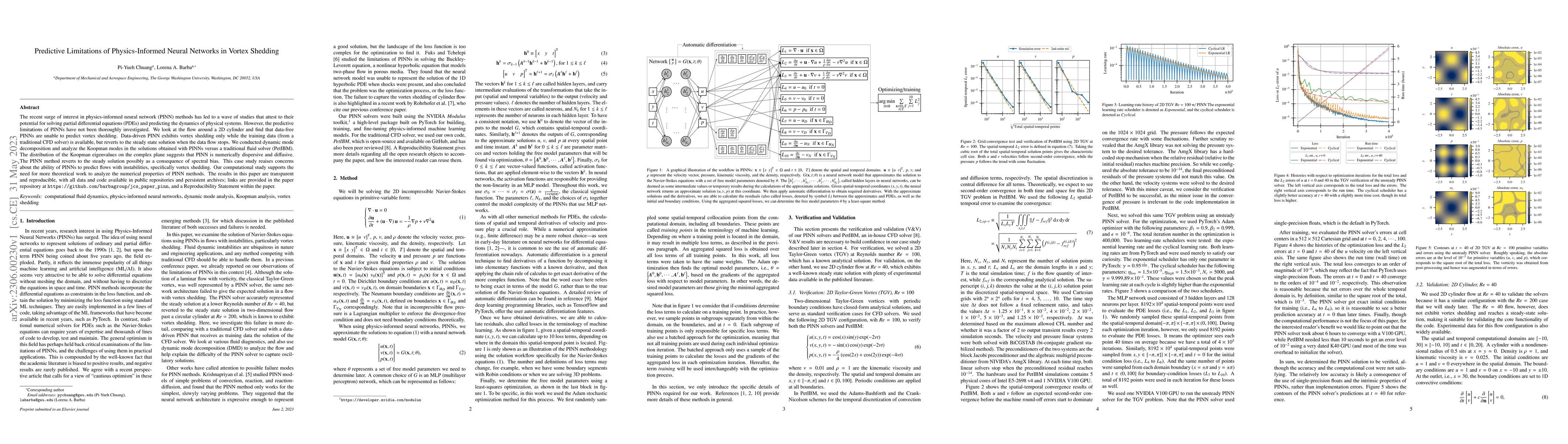 Thumbnail for Predictive Limitations of Physics-Informed Neural Networks in Vortex
  Shedding