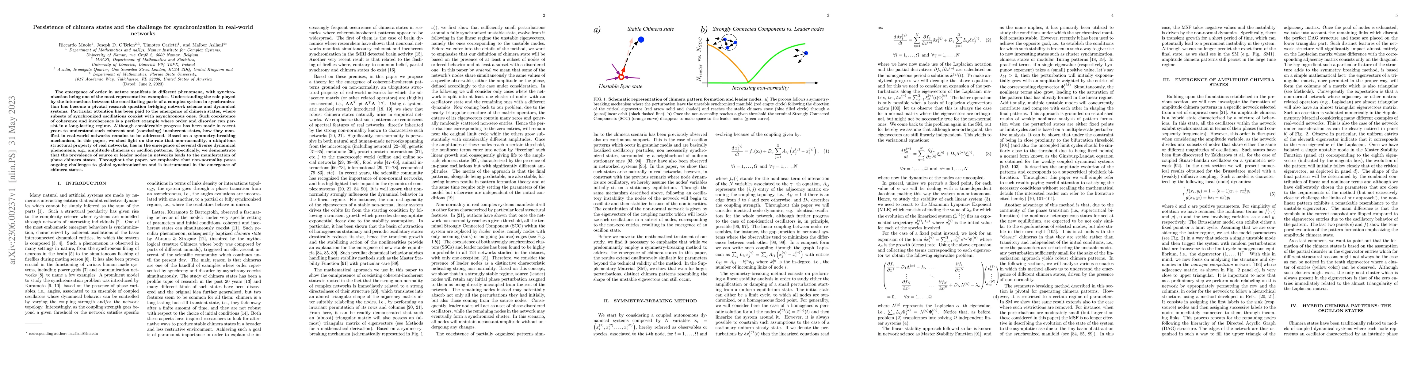 Thumbnail for Persistence of chimera states and the challenge for synchronization in
  real-world networks