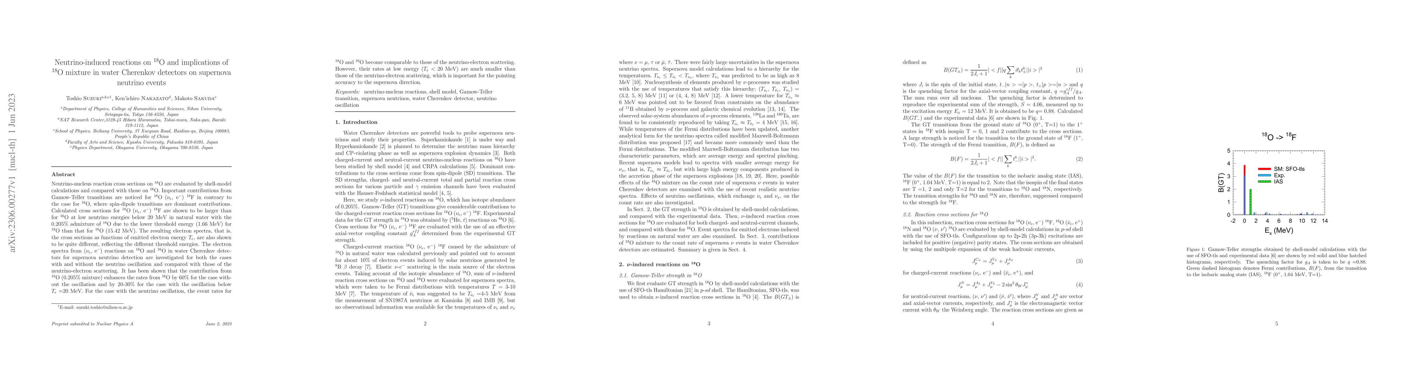 Thumbnail for Neutrino-induced reactions on 18O and implications of 18O mixture in
  water Cherenkov detectors on supernova neutrino events
