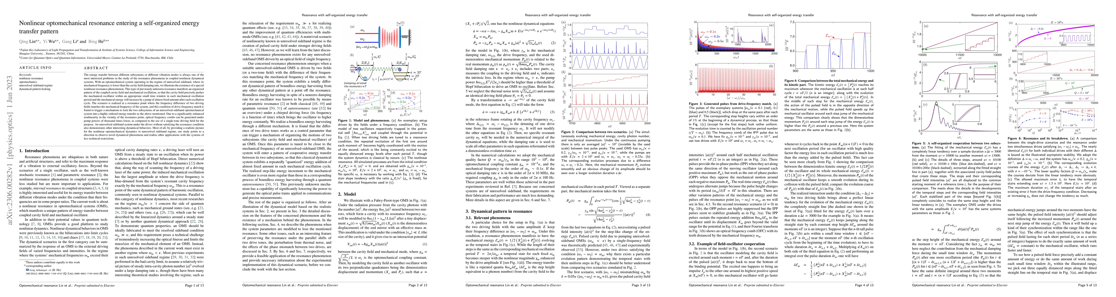 Thumbnail for Nonlinear optomechanical resonance entering a self-organized energy
  transfer pattern