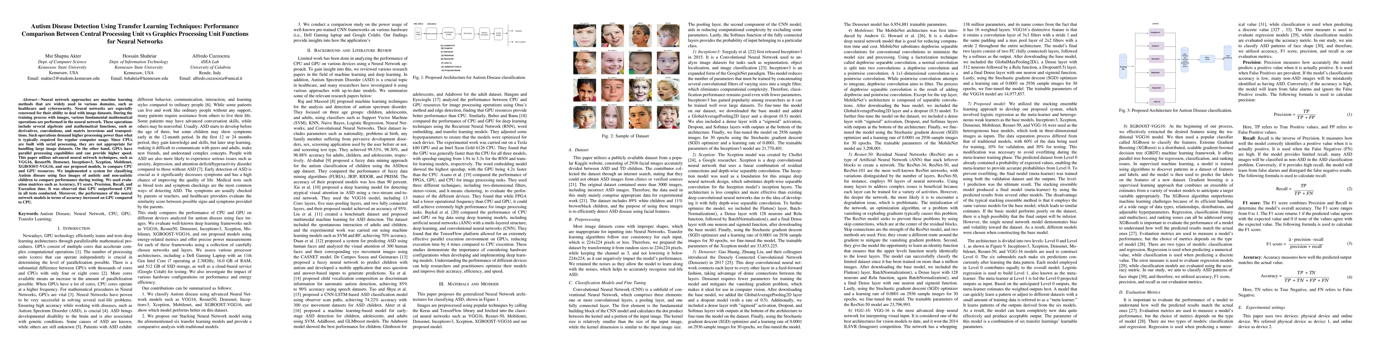 Thumbnail for Autism Disease Detection Using Transfer Learning Techniques: Performance
  Comparison Between Central Processing Unit vs Graphics Processing Unit
  Functions for Neural Networks