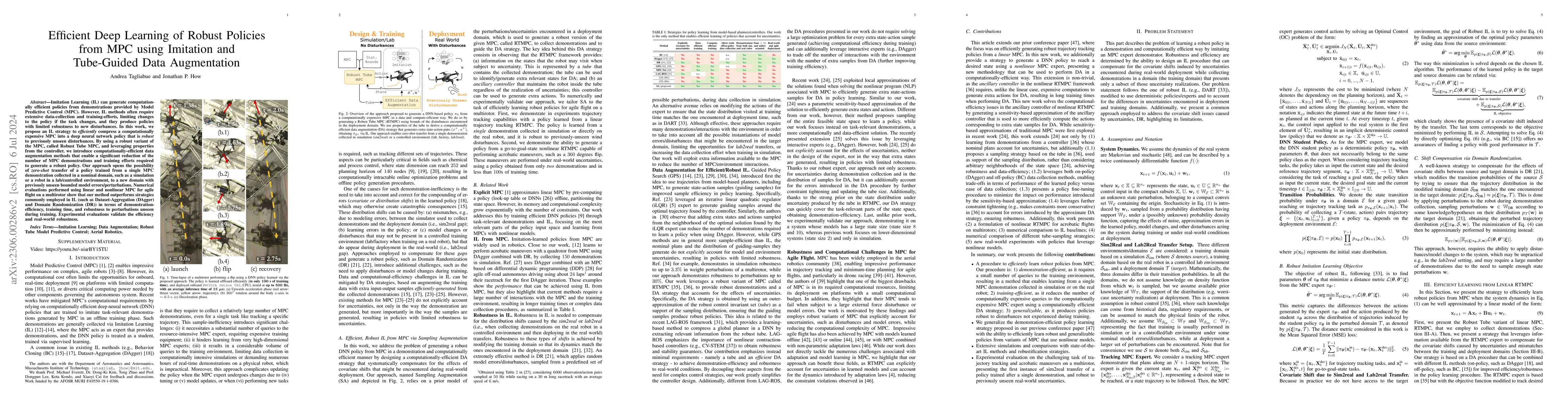 Thumbnail for Efficient Deep Learning of Robust Policies from MPC using Imitation and
  Tube-Guided Data Augmentation