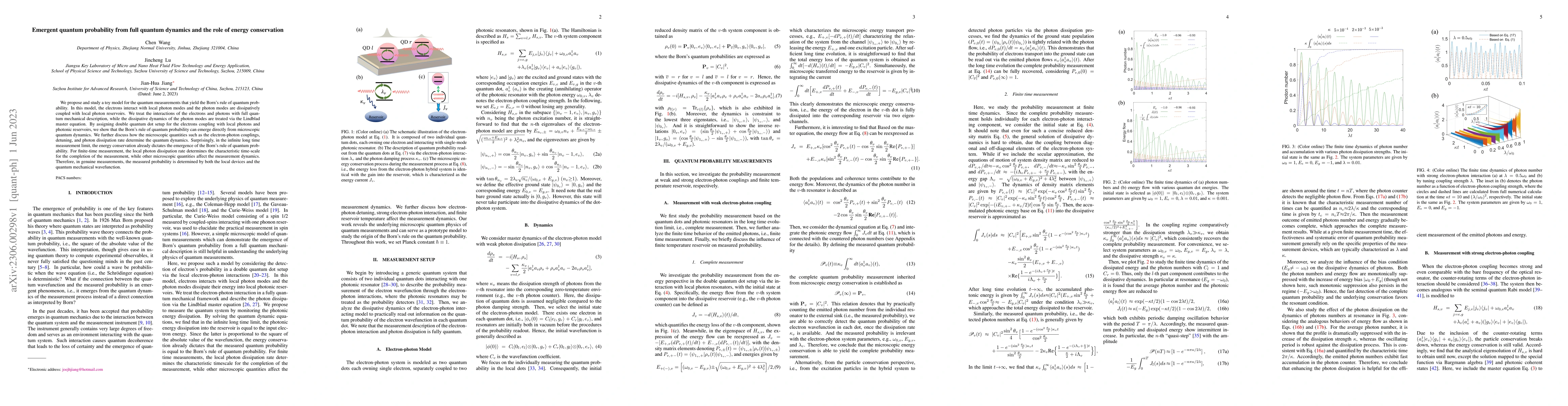 Thumbnail for Emergent quantum probability from full quantum dynamics and the role of
  energy conservation