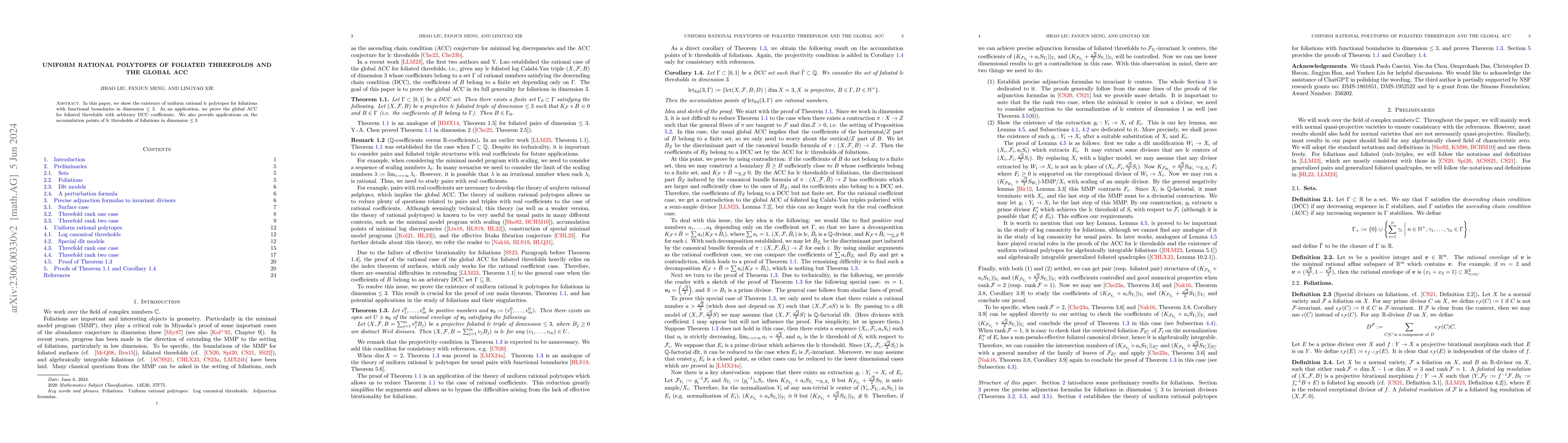 Thumbnail for Uniform rational polytopes of foliated threefolds and the global ACC