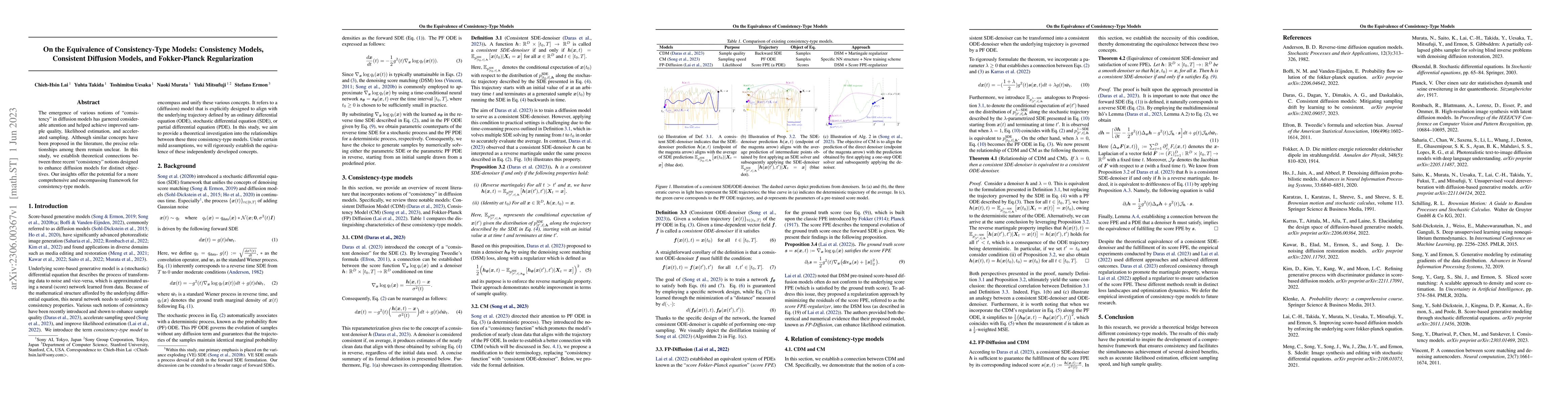 Thumbnail for On the Equivalence of Consistency-Type Models: Consistency Models,
  Consistent Diffusion Models, and Fokker-Planck Regularization