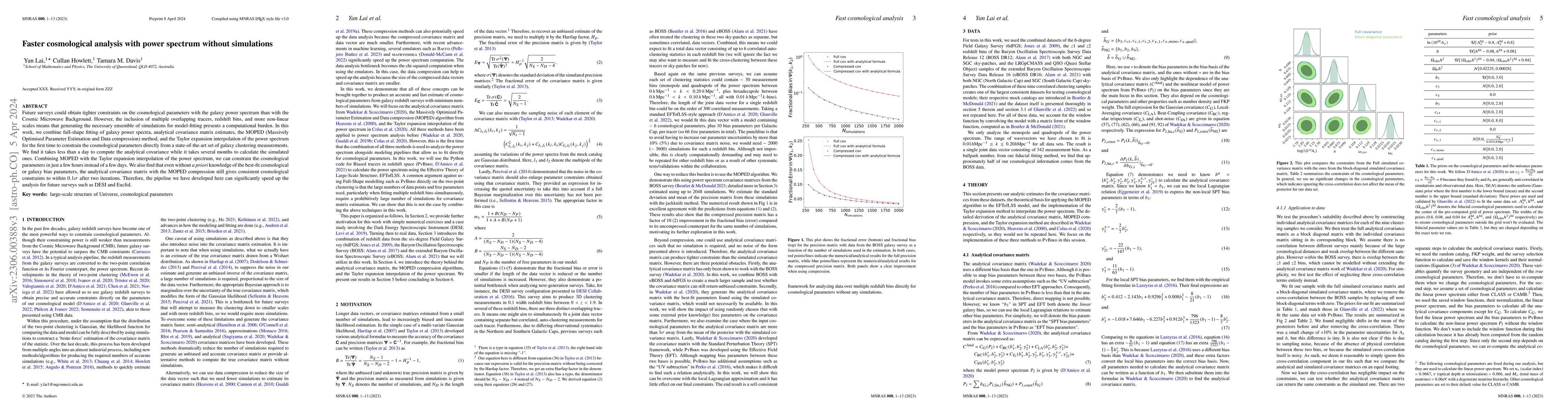 Thumbnail for Faster cosmological analysis with power spectrum without simulations