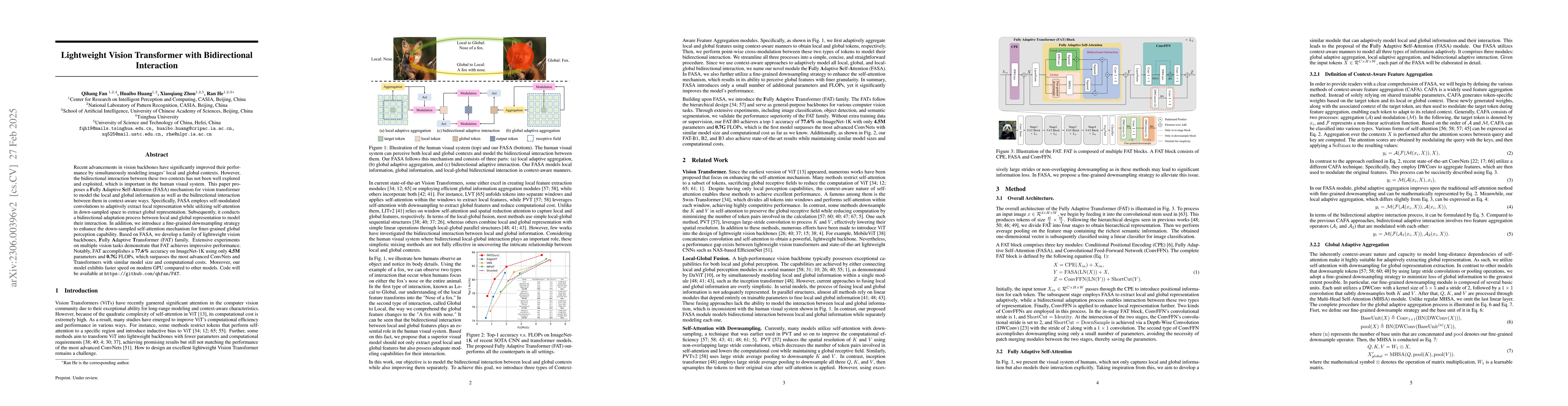 Thumbnail for Lightweight Vision Transformer with Bidirectional Interaction