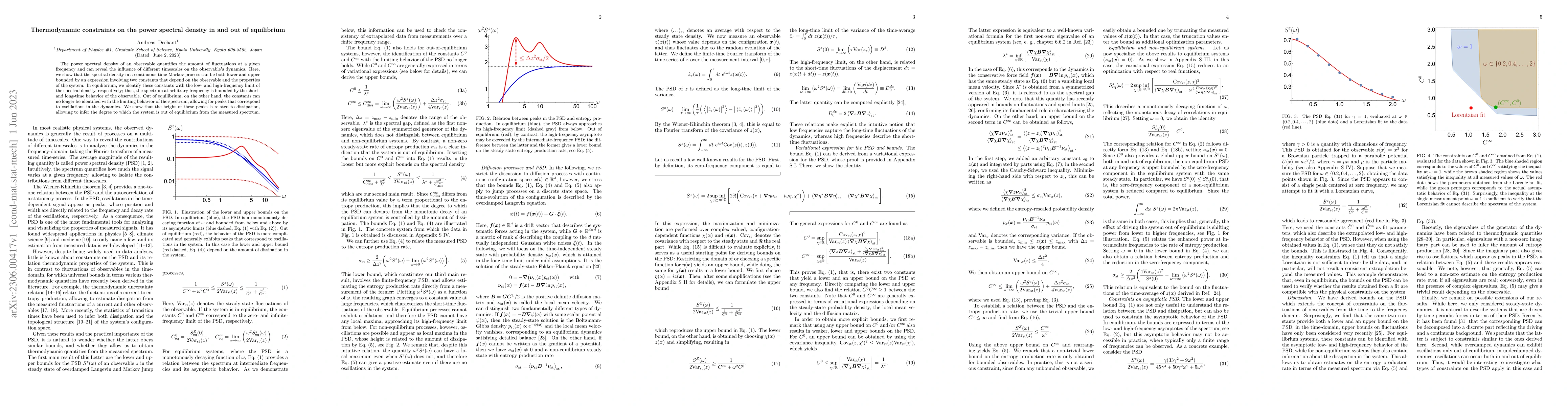 Thumbnail for Thermodynamic constraints on the power spectral density in and out of
  equilibrium