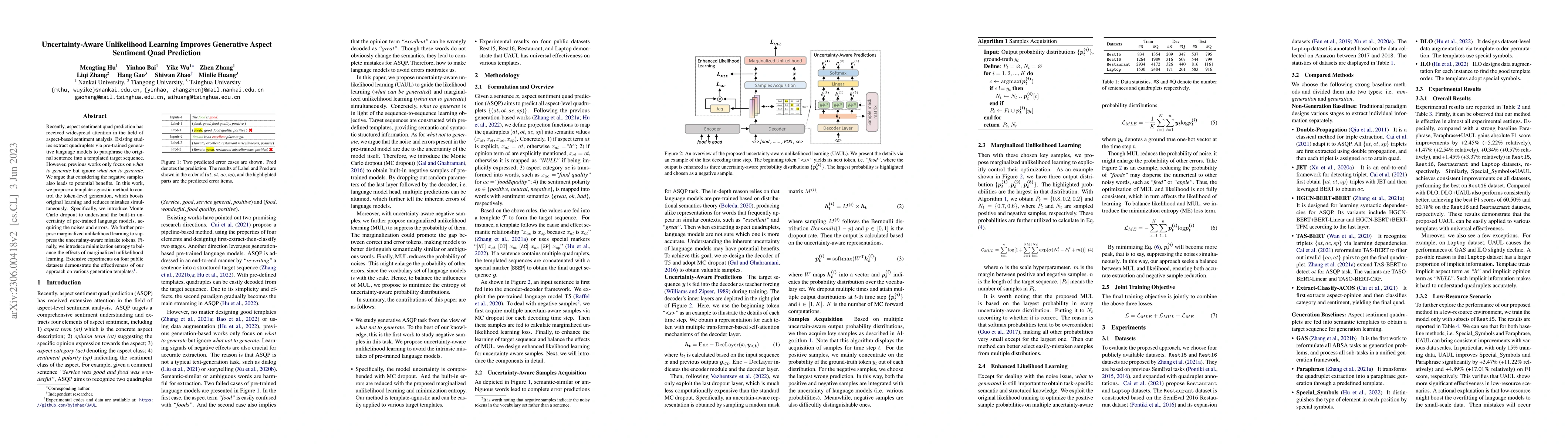 Thumbnail for Uncertainty-Aware Unlikelihood Learning Improves Generative Aspect
  Sentiment Quad Prediction