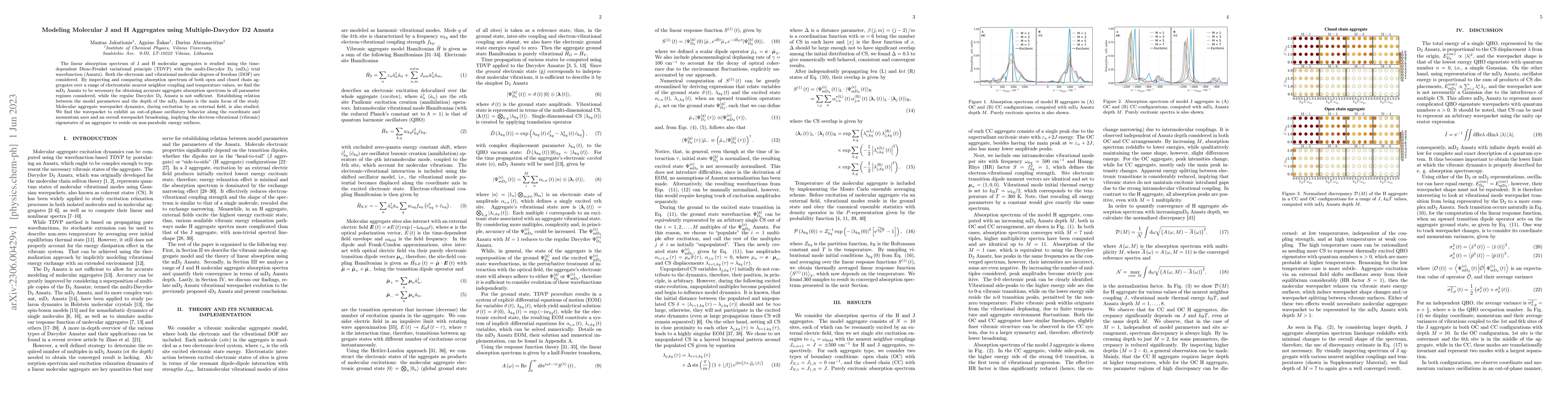 Thumbnail for Modeling Molecular J and H Aggregates using Multiple-Davydov D2 Ansatz