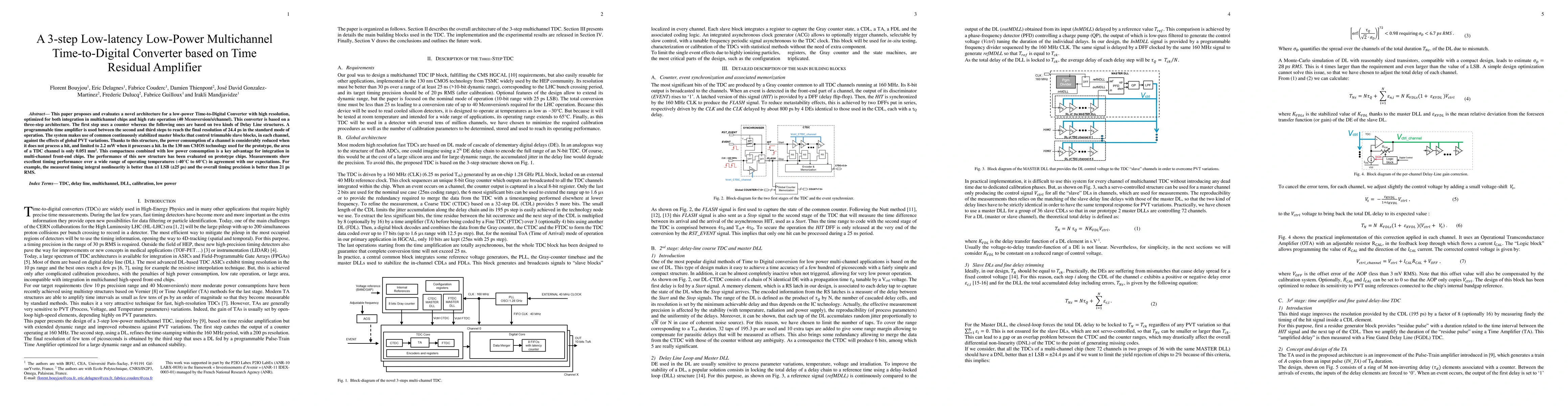 Thumbnail for A 3-step Low-latency Low-Power Multichannel Time-to-Digital Converter
  based on Time Residual Amplifier