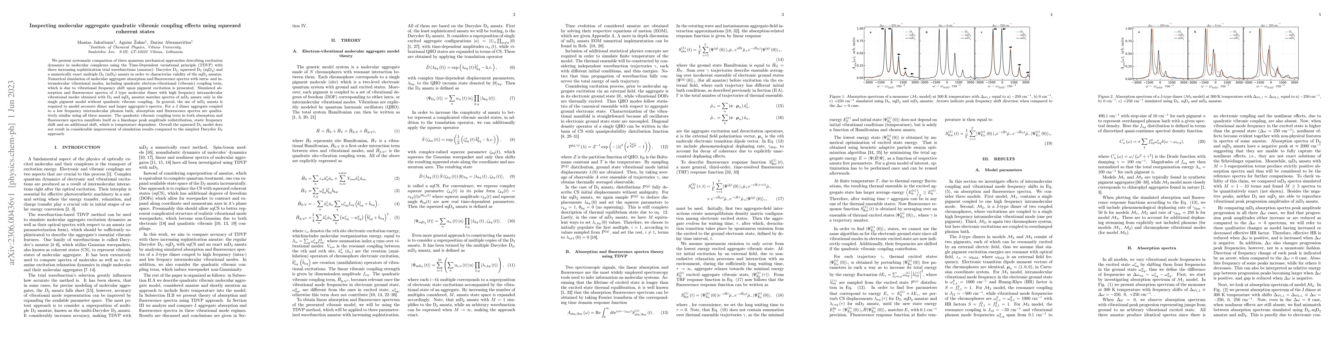 Thumbnail for Inspecting molecular aggregate quadratic vibronic coupling effects using
  squeezed coherent states