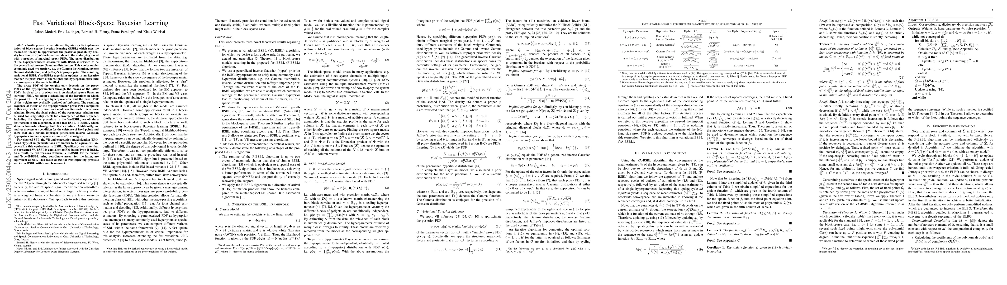 Thumbnail for Fast Variational Block-Sparse Bayesian Learning