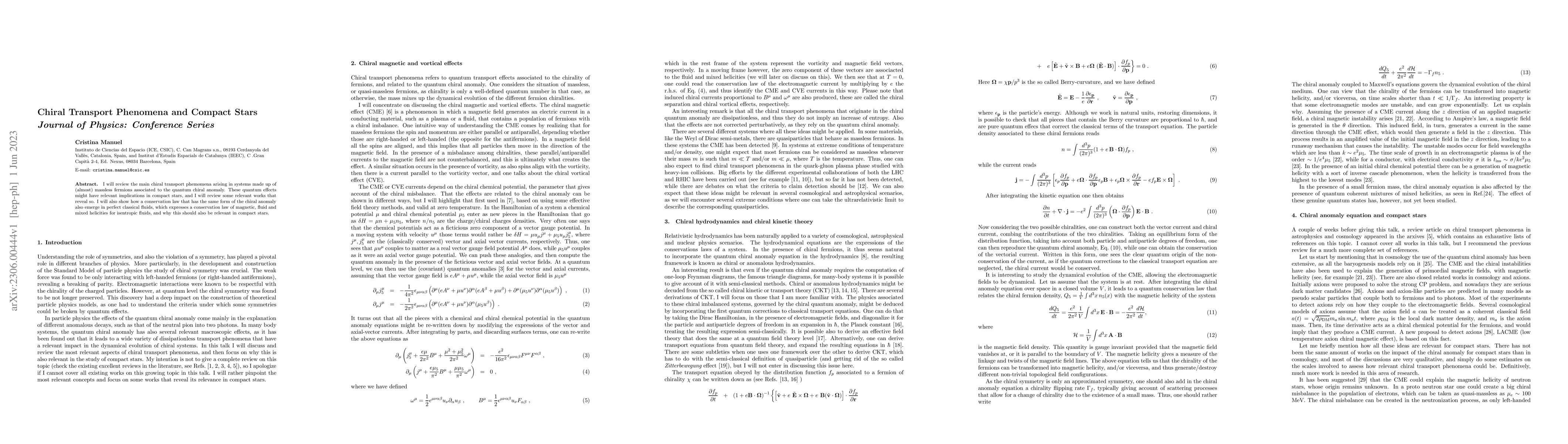 Thumbnail for Chiral Transport Phenomena and Compact Stars
