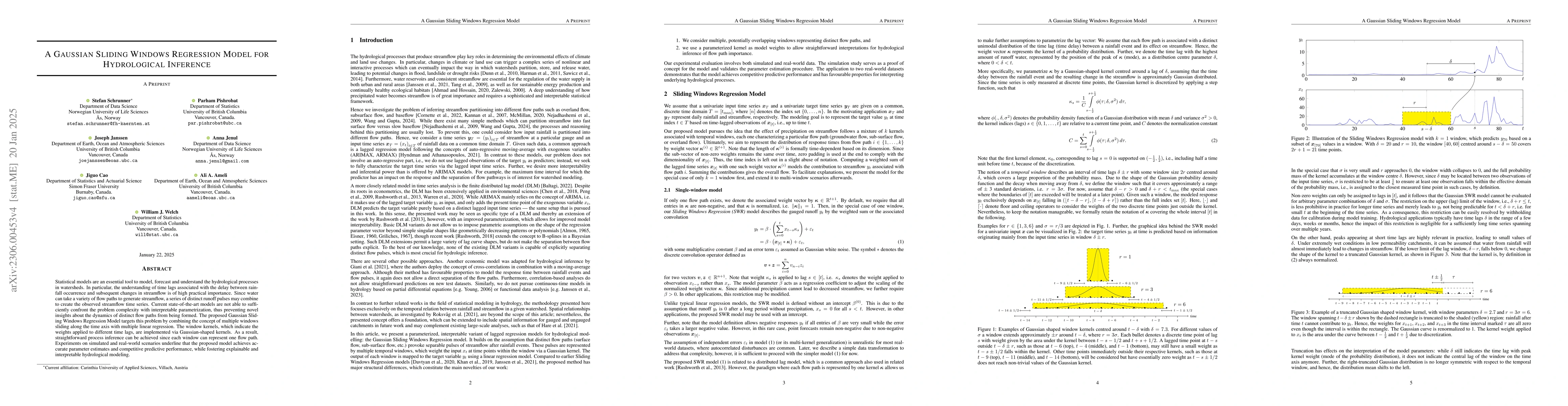 Thumbnail for A Gaussian Sliding Windows Regression Model for Hydrological Inference