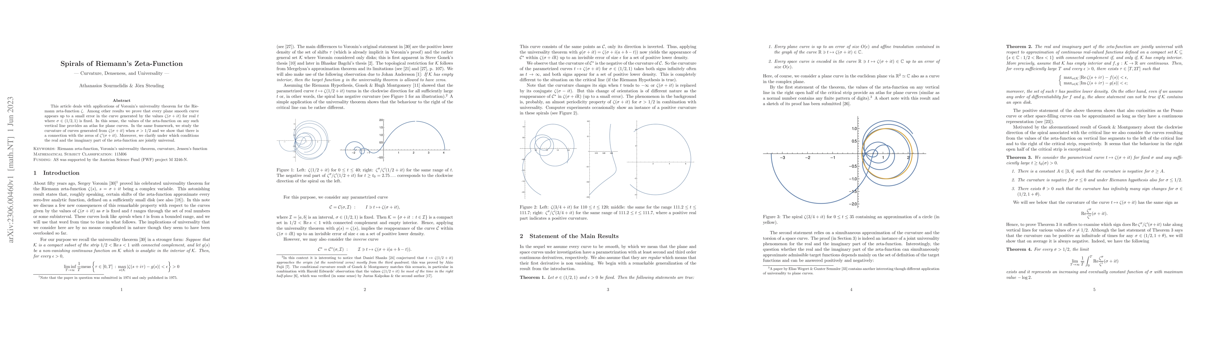 Thumbnail for Spirals of Riemann's Zeta-Function --Curvature, Denseness, and
  Universality--