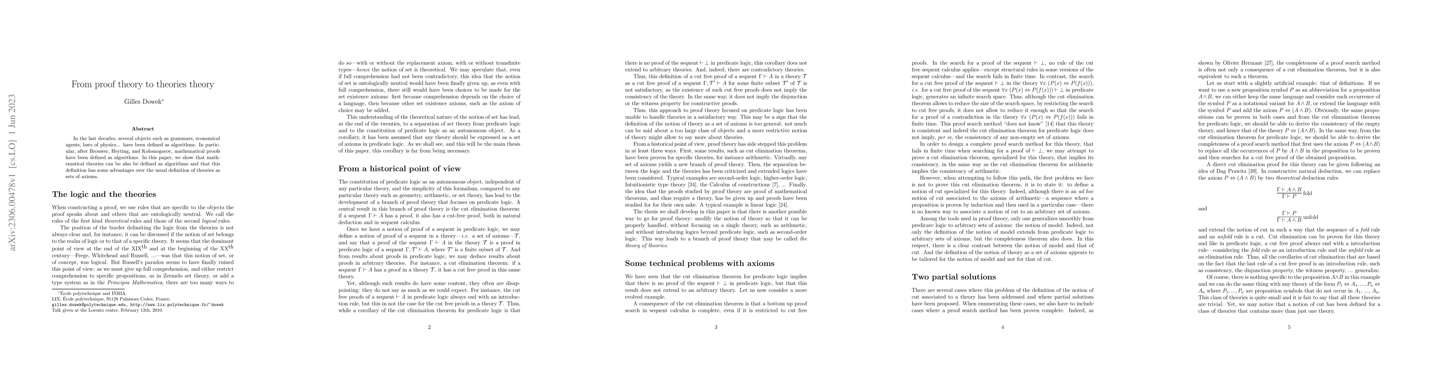 Thumbnail for From proof theory to theories theory