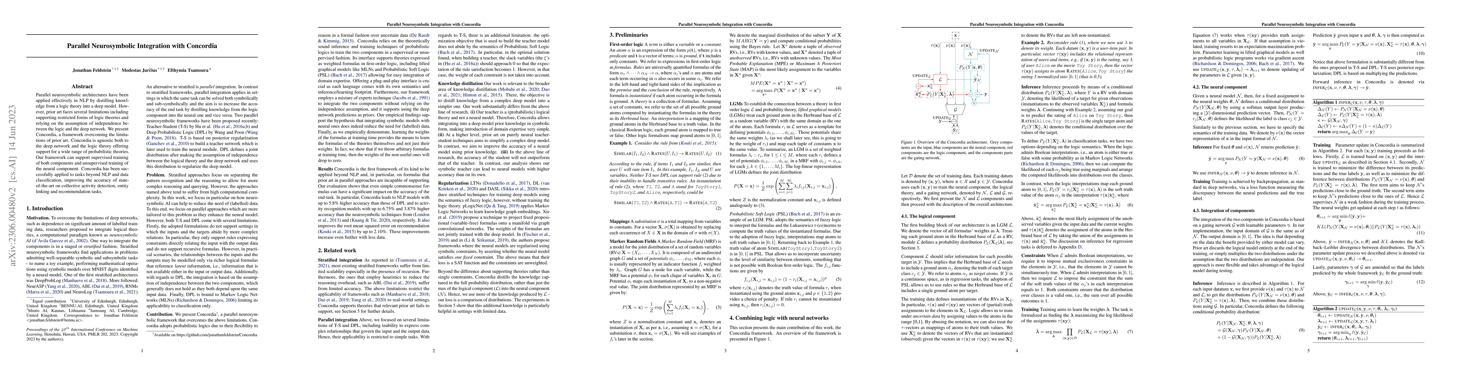 Thumbnail for Parallel Neurosymbolic Integration with Concordia