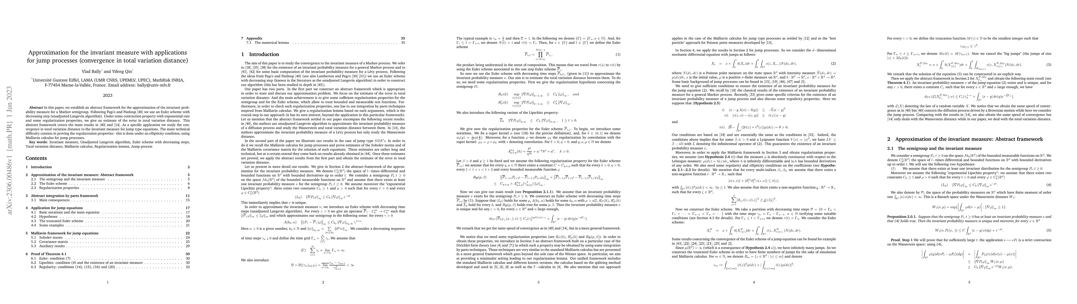 Thumbnail for Approximation for the invariant measure with applications for jump
  processes (convergence in total variation distance)