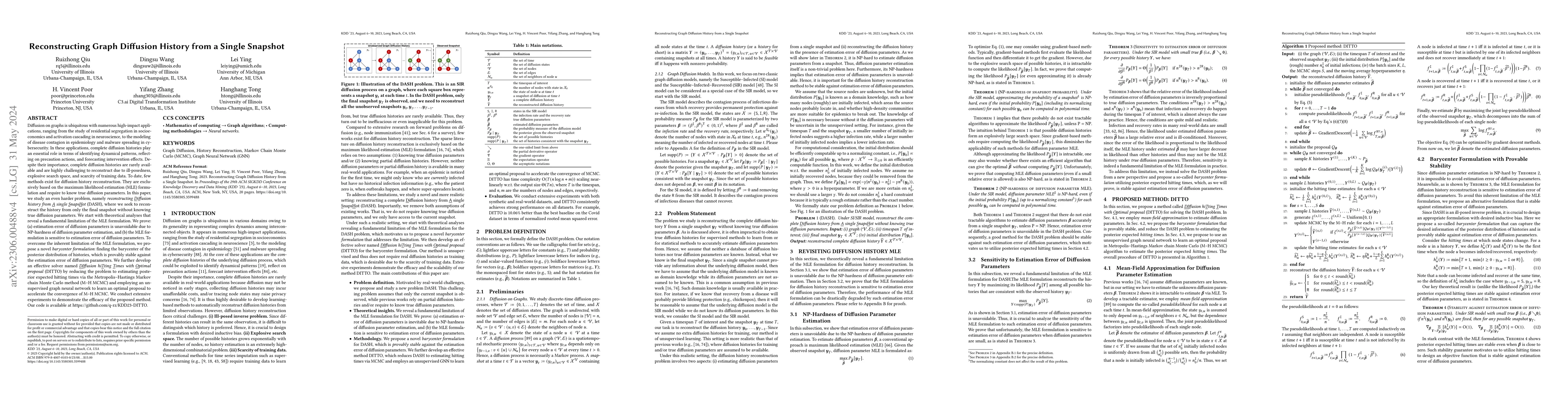 Thumbnail for Reconstructing Graph Diffusion History from a Single Snapshot