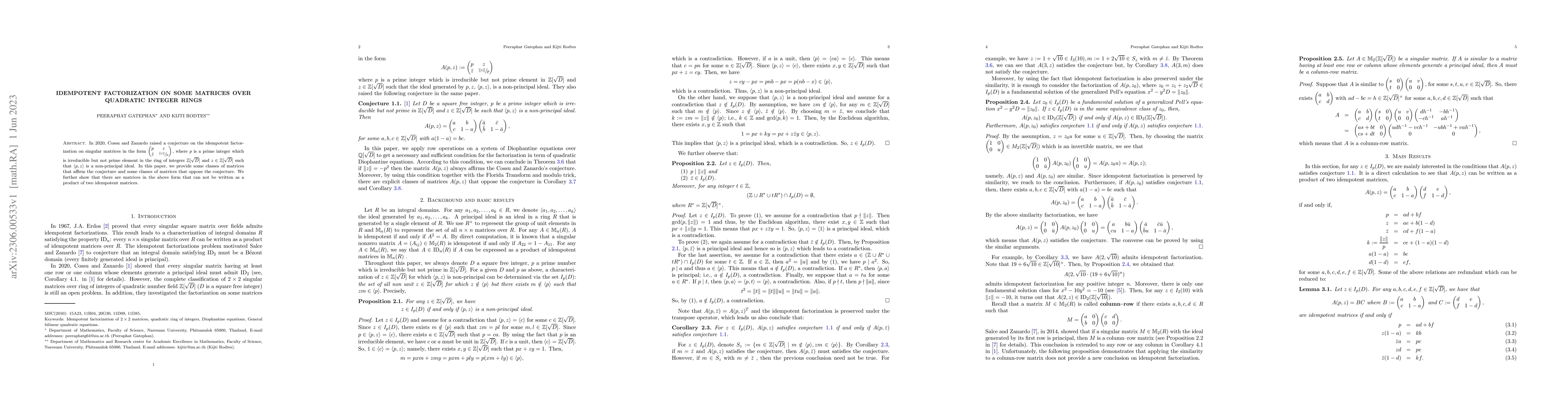 Thumbnail for Idempotent factorization on some matrices over quadratic integer rings