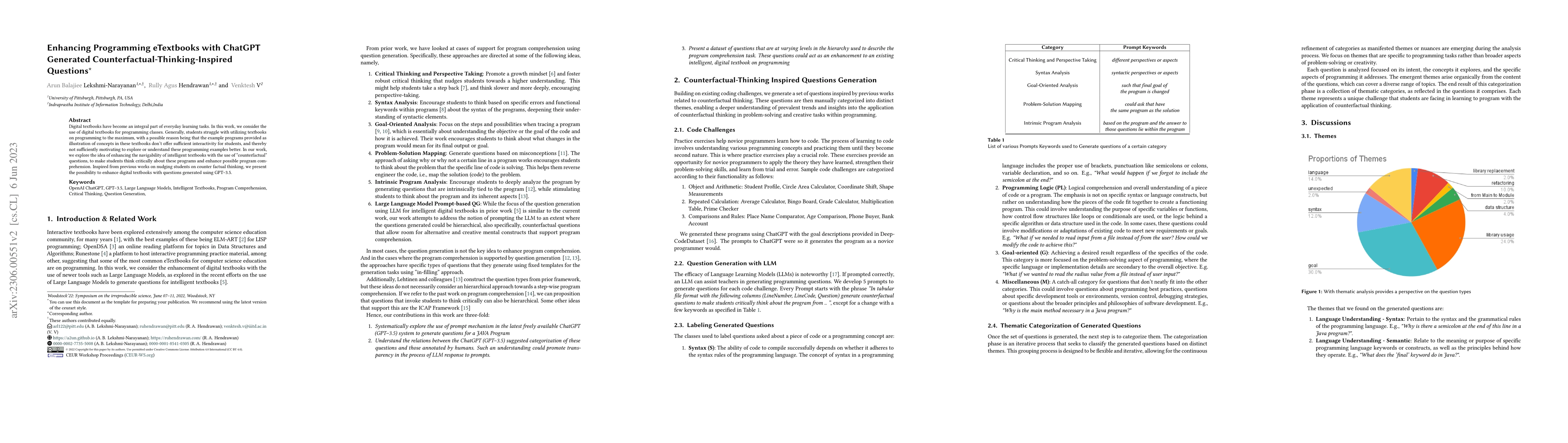 Thumbnail for Enhancing Programming eTextbooks with ChatGPT Generated
  Counterfactual-Thinking-Inspired Questions