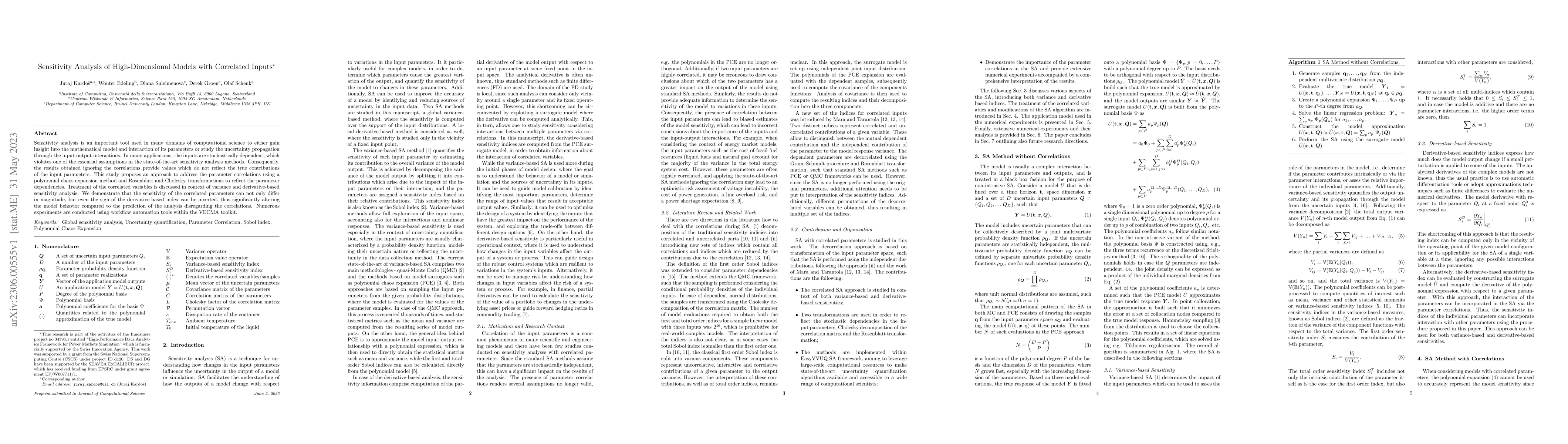 Thumbnail for Sensitivity Analysis of High-Dimensional Models with Correlated Inputs