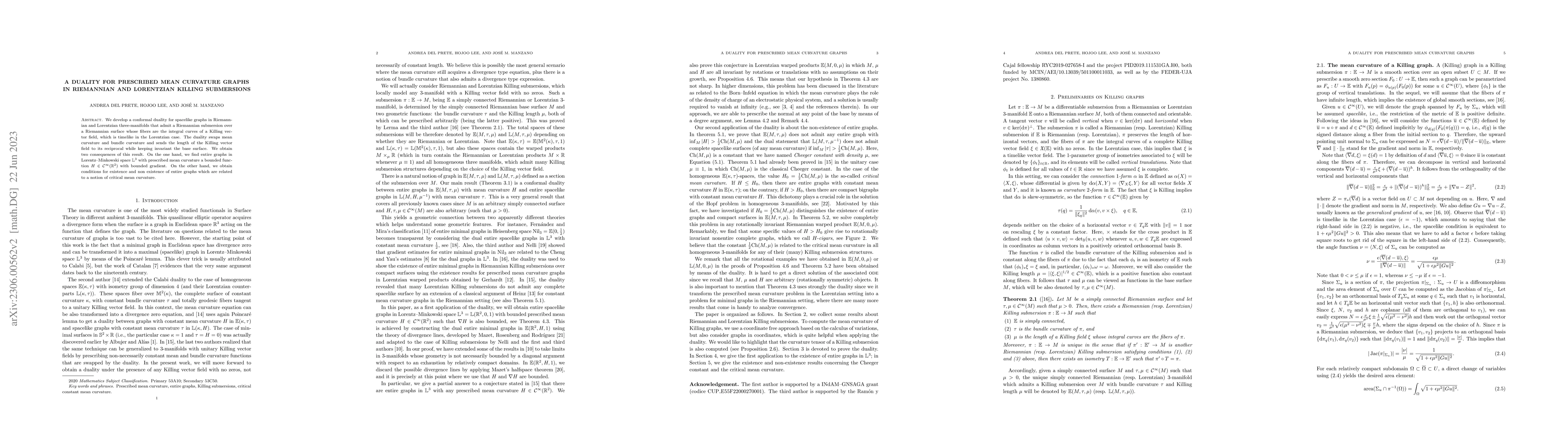 Thumbnail for A duality for prescribed mean curvature graphs in Riemannian and
  Lorentzian Killing submersions
