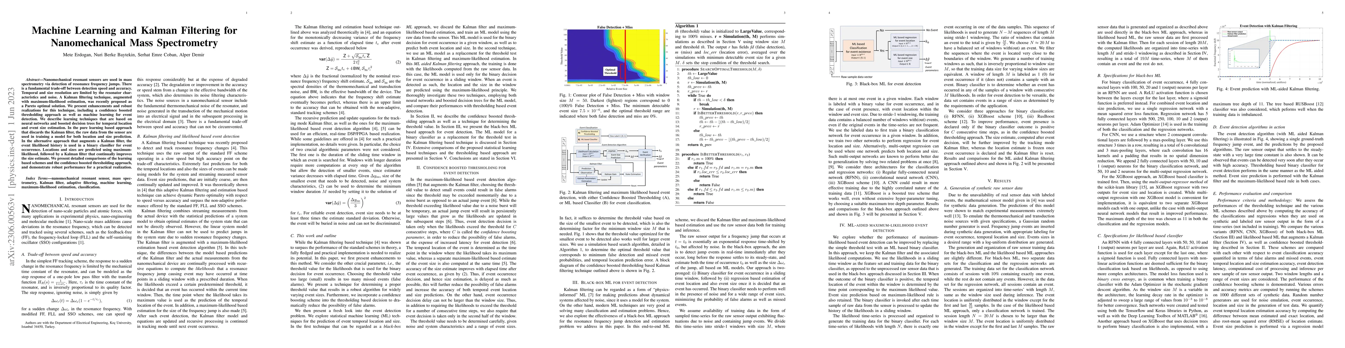 Thumbnail for Machine Learning and Kalman Filtering for Nanomechanical Mass
  Spectrometry